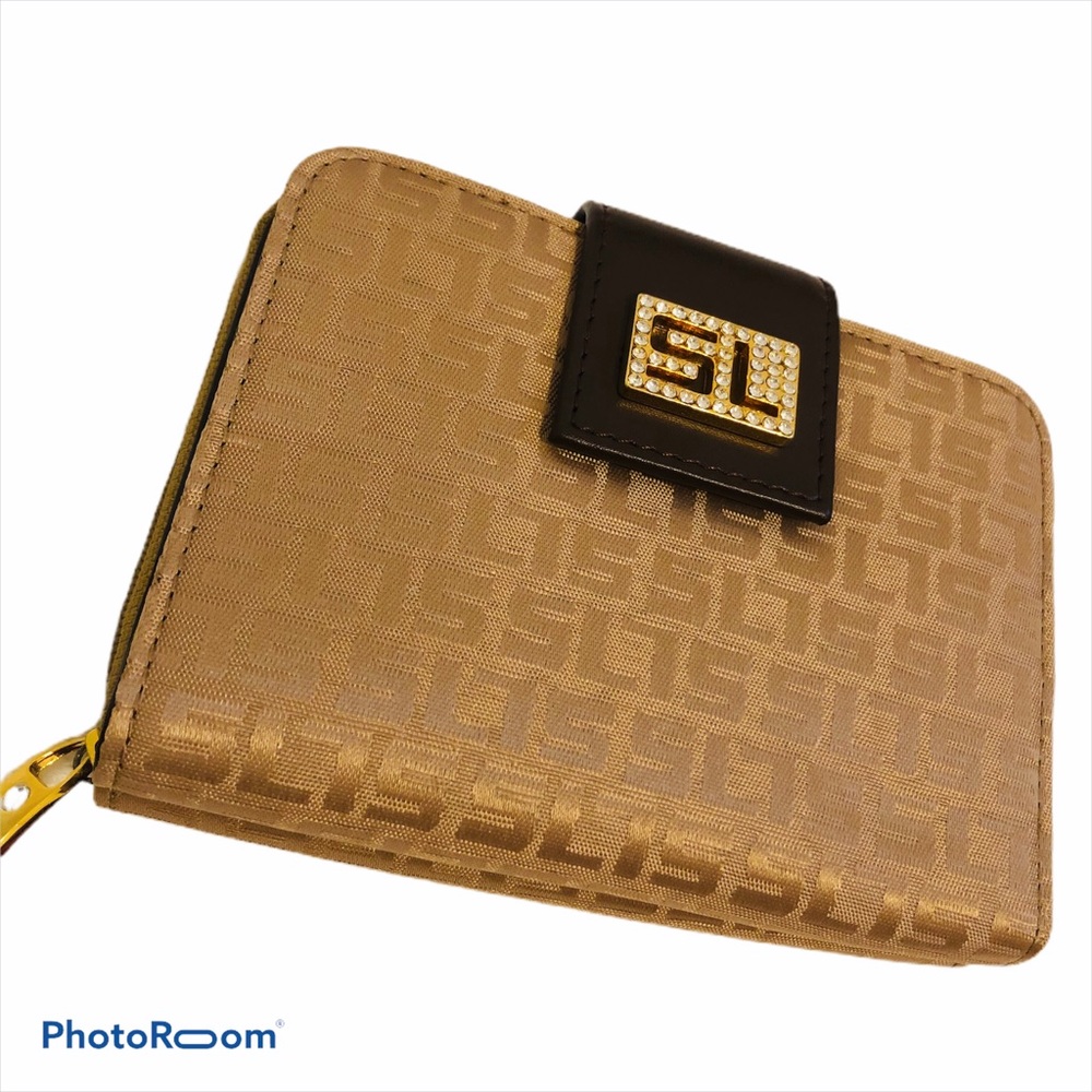 Susan Lucci Tan Brown Rhinestone Wallet